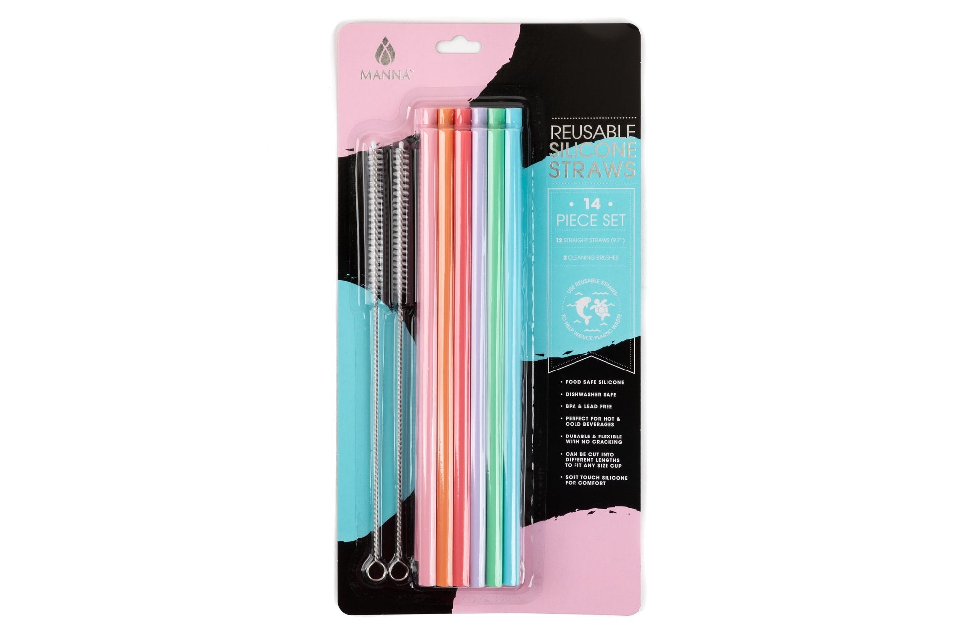 14-Piece Silicone Straw & Straw Cleaner Set S3