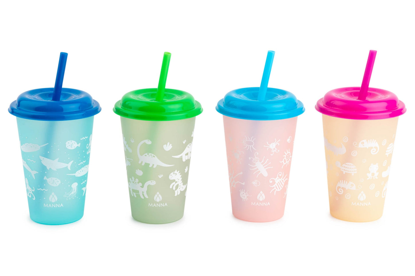 4-Piece Kid's Animals Color-Changing Cup Set S4